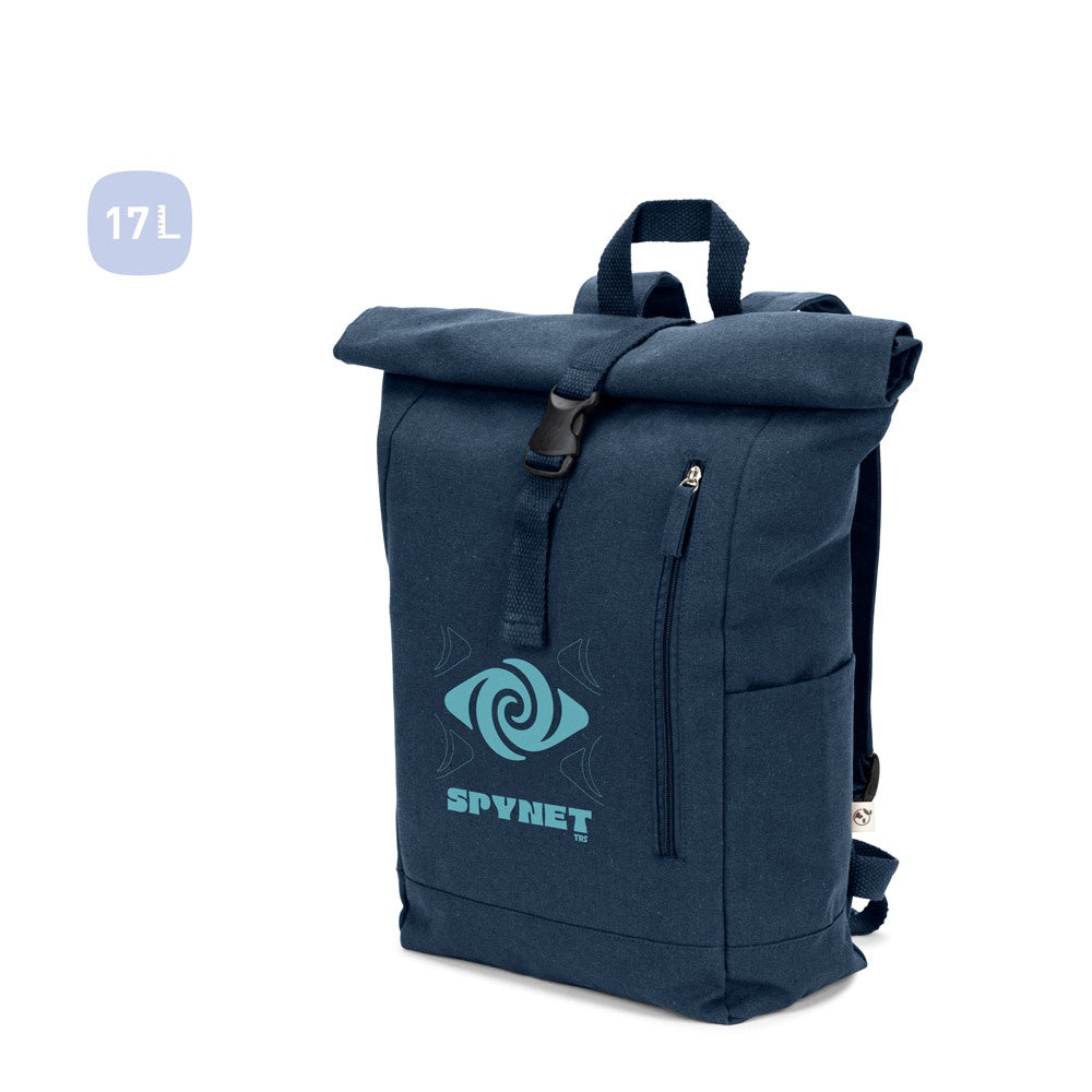 SAINT. Roll-Top-Rucksack aus recyceltem Baumwolle und recyceltem Polyester (380 g/m²)