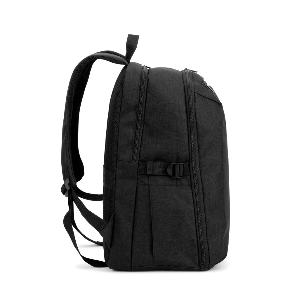 UDINE. Rucksack mit komplett öffnendem Fach aus recyceltem 300D Polyester, 16" – zusätzliche Ansicht