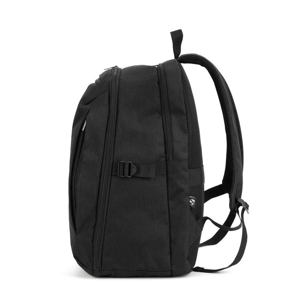 UDINE. Rucksack mit komplett öffnendem Fach aus recyceltem 300D Polyester, 16" – zusätzliche Ansicht