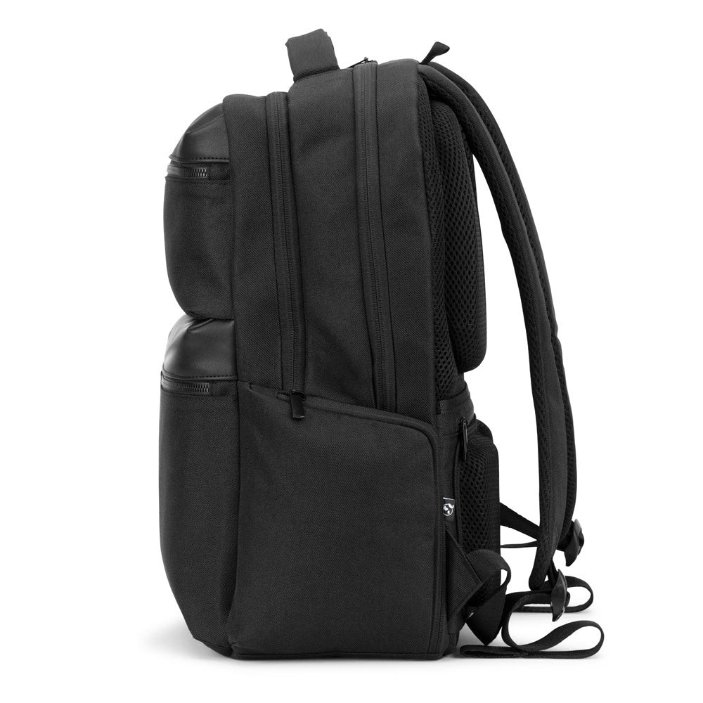 COPENHAGEN. Wasserabweisender Rucksack aus recyceltem Twill mit zwei großen Fronttaschen, 17'3 Zoll – zusätzliche Ansicht