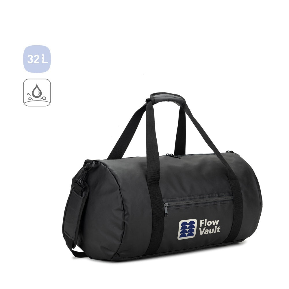 OSASCO SPORT. Sporttasche im Zylinder-Format aus hochdichtem, recyceltem 600D-Polyester mit Seitenfach für Schuhe