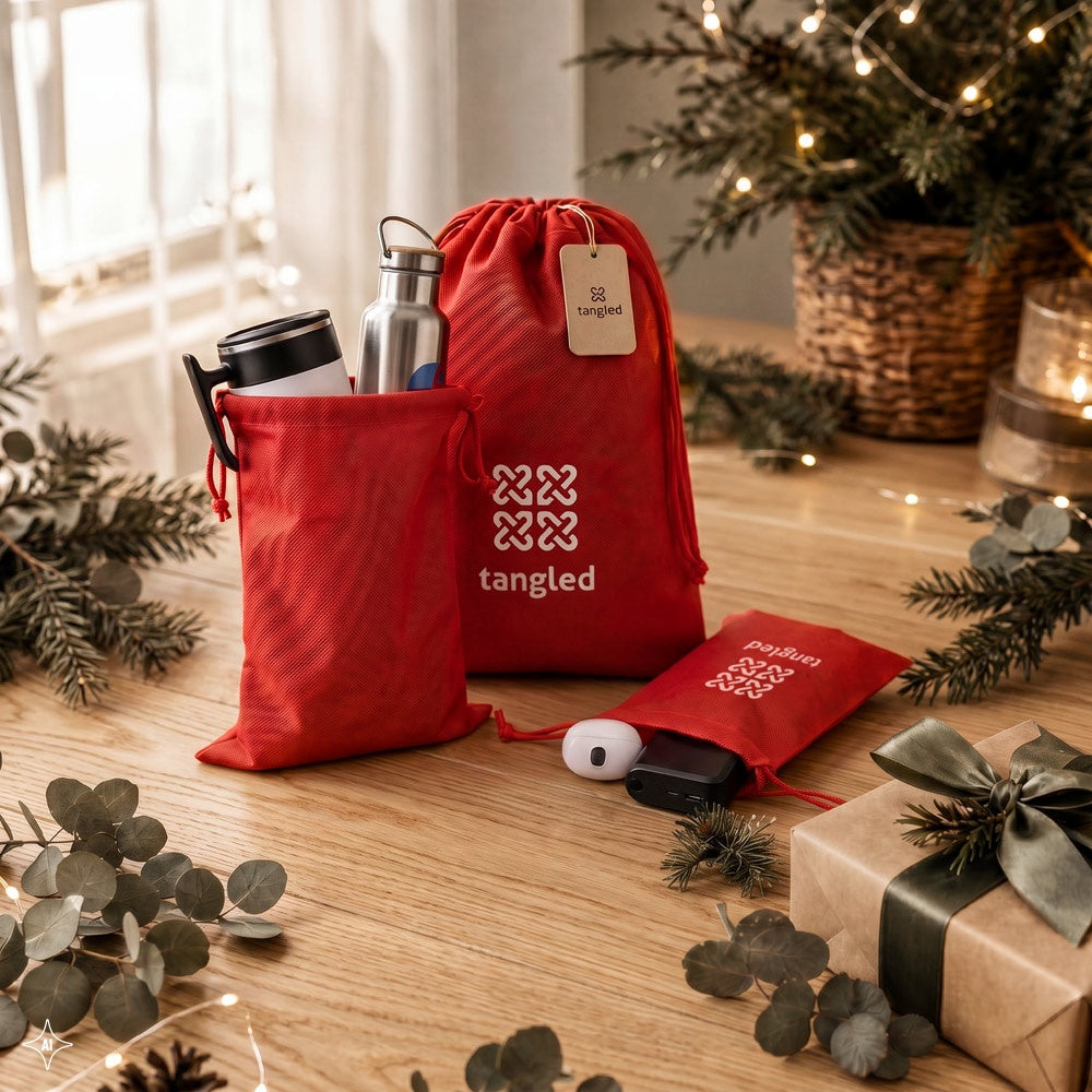GIFT BAG L. Großer heißversiegelter Vliesbeutel (60 g/m²) – zusätzliche Ansicht