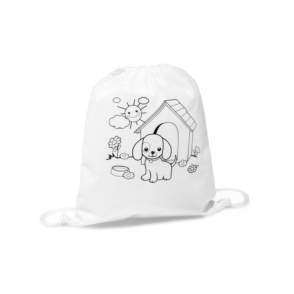 DRAWS. Kinder-Kordelbeutel zum Ausmalen (80 g/m²) – zusätzliche Ansicht