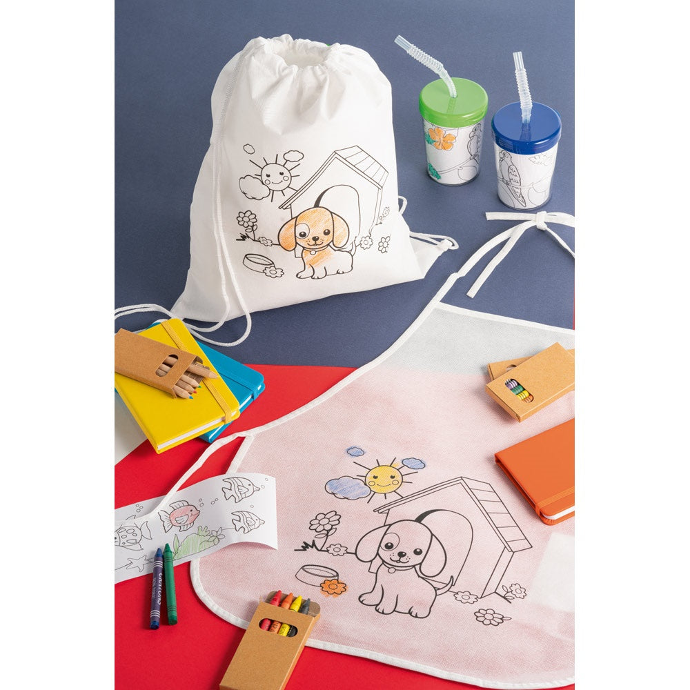 DRAWS. Kinder-Kordelbeutel zum Ausmalen (80 g/m²) – zusätzliche Ansicht