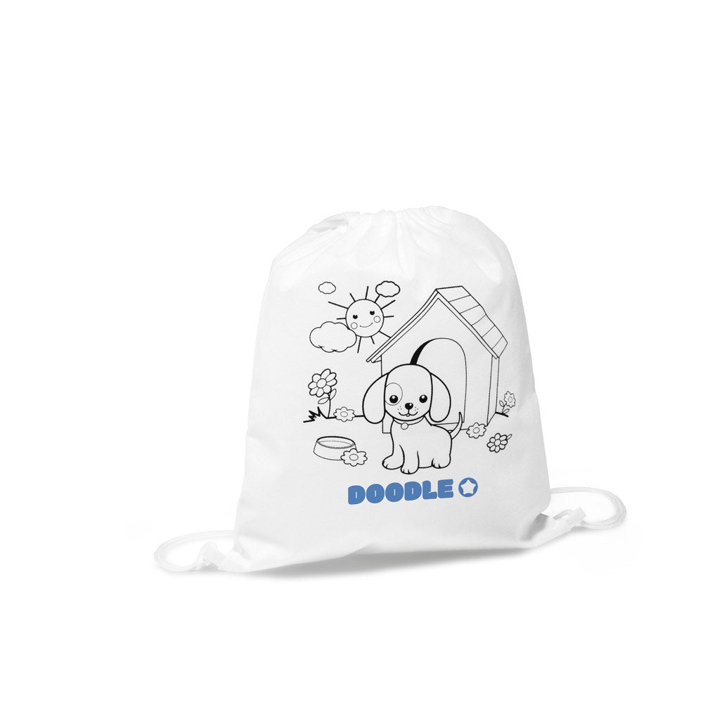 DRAWS. Kinder-Kordelbeutel zum Ausmalen (80 g/m²)