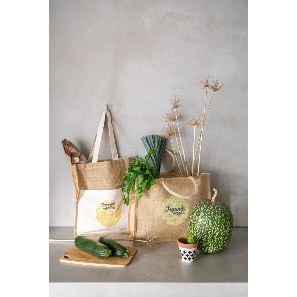 BRAGA. Jutetasche (240 g/m²) und Tasche aus 100% Baumwolle (140 g/m²) – zusätzliche Ansicht