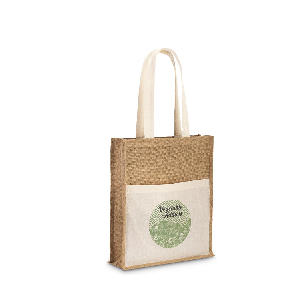 BRAGA. Jutetasche (240 g/m²) und Tasche aus 100% Baumwolle (140 g/m²)
