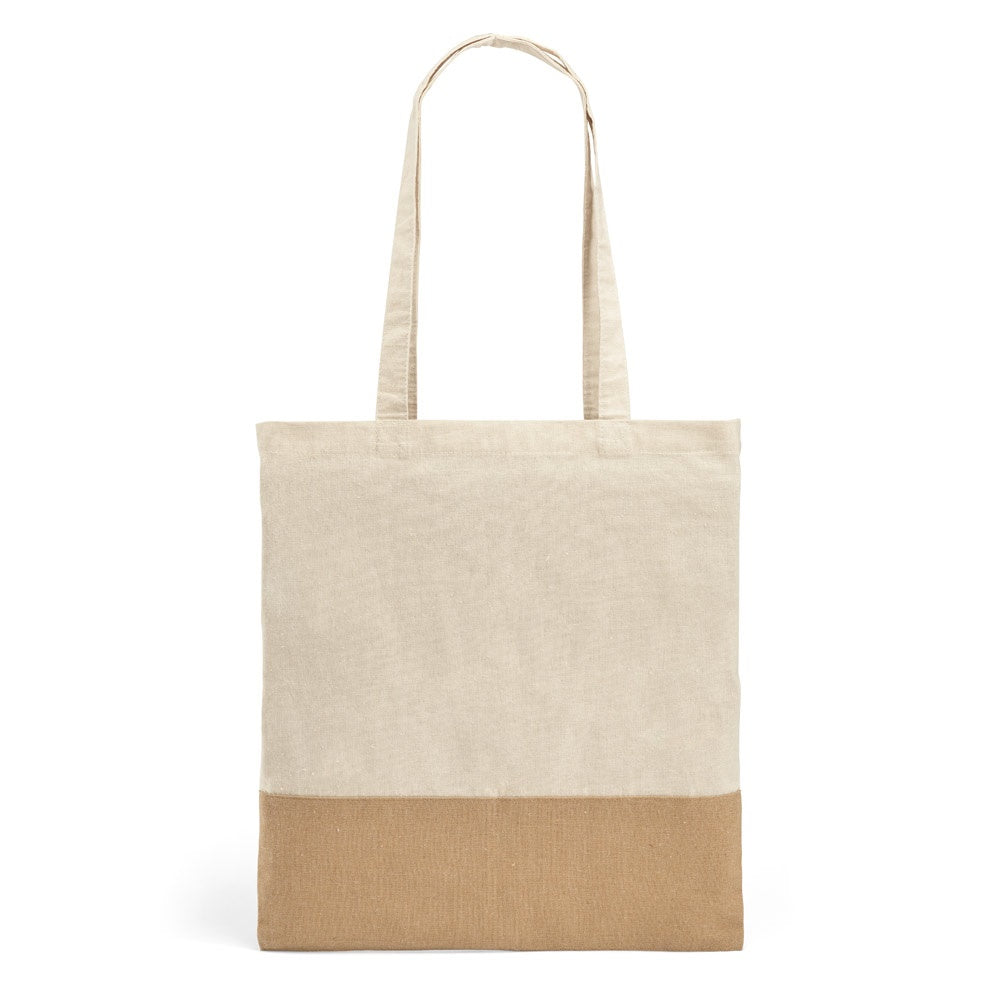 MERCAT. Tasche aus 100% Baumwolle (160 g/m²) mit Details aus Jute-Imitat – zusätzliche Ansicht
