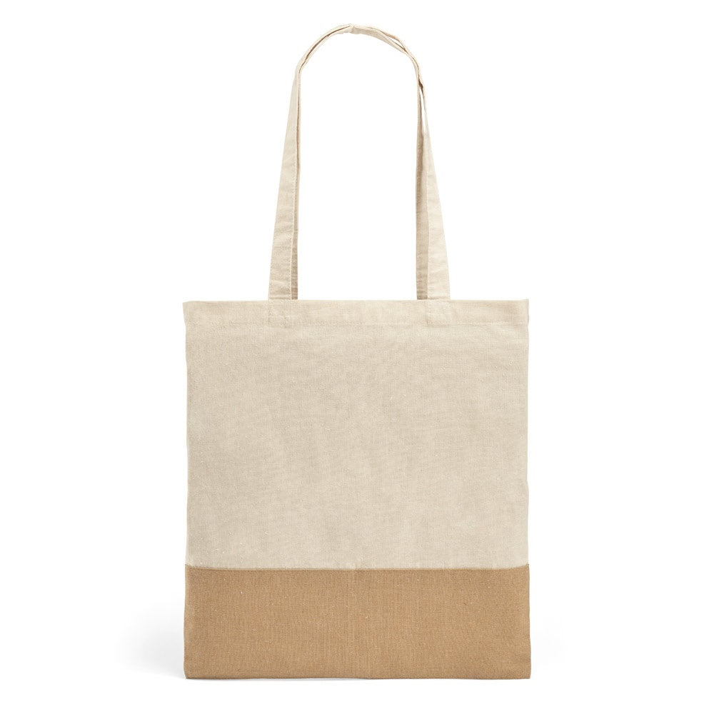 MERCAT. Tasche aus 100% Baumwolle (160 g/m²) mit Details aus Jute-Imitat – zusätzliche Ansicht