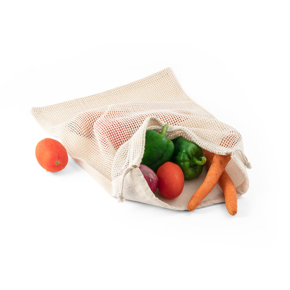 NAPOLI. Beutel aus 100% Baumwolle (120 g/m²) mit Netzgewebe auf der Vorderseite (100 g/m²) – zusätzliche Ansicht