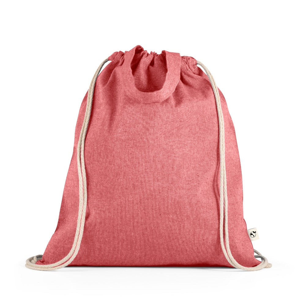 RISSANI. Tragetasche/Turnbeutel (2in1) aus recycelter Baumwolle (70%) und polyester (30% rPET) (140 g/m²)