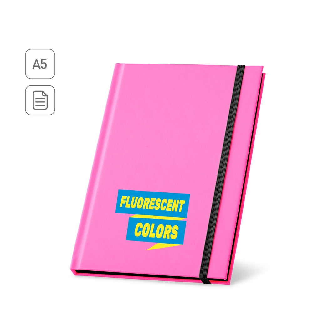 WATTERS. A5-Notizbuch aus fluoreszierendem PU mit linierten Seiten