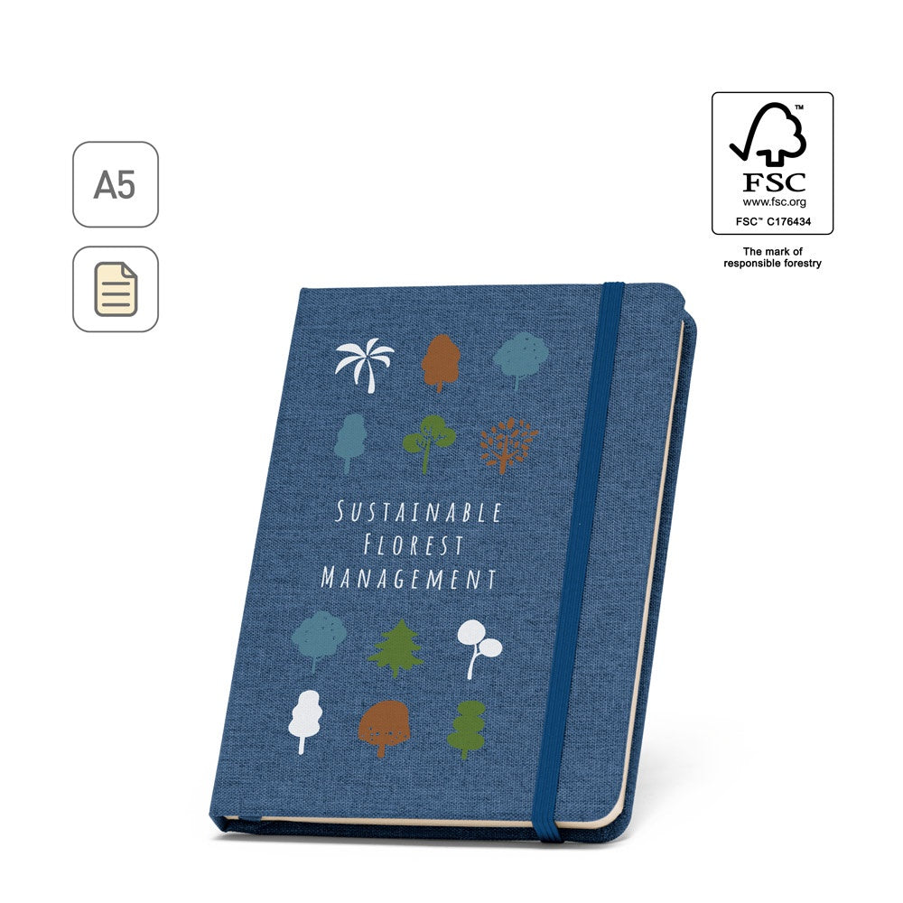 BOYD. A5 Notizbuch aus recyceltem Polyester (100% rPET) mit linierten Blättern
