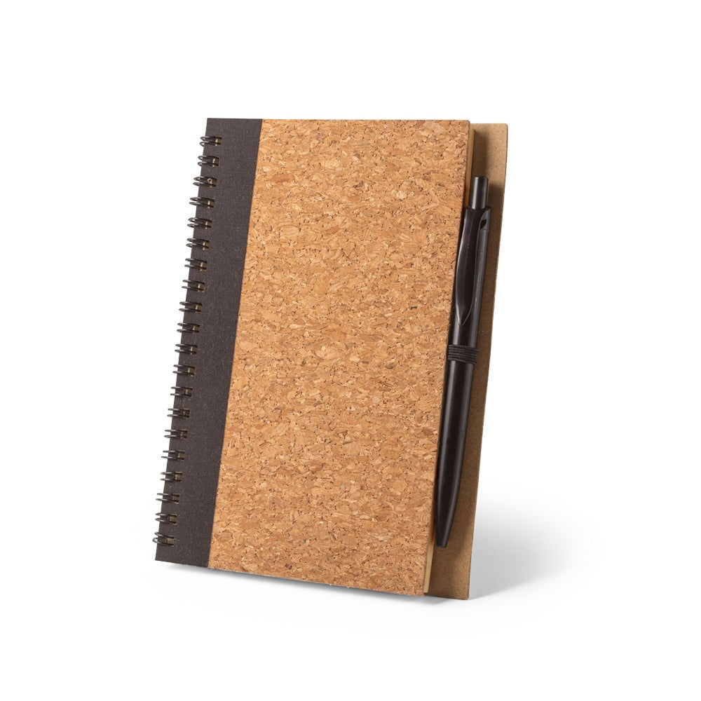 VICENTE. B6-Notizbuch aus Kork und Recyceltes Polyester (100% rPET) mit Kugelschreiber – zusätzliche Ansicht