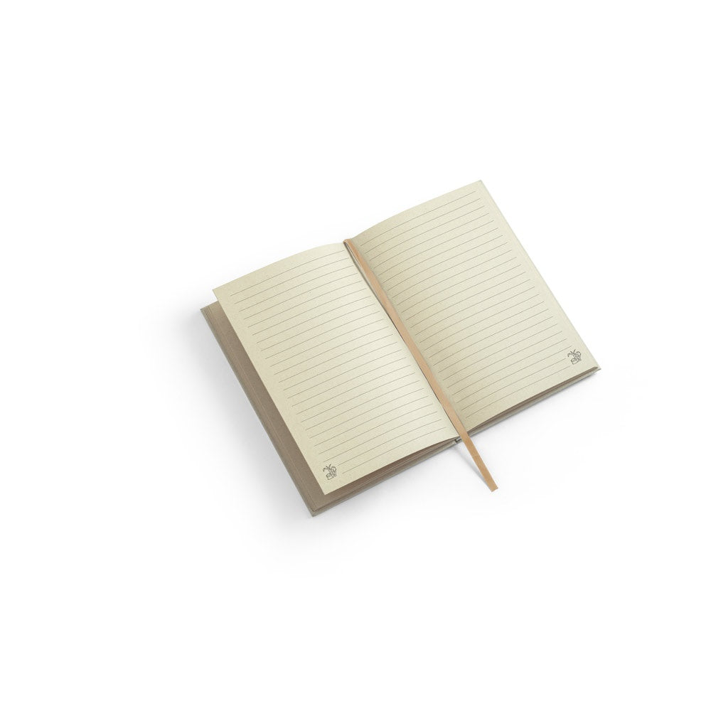 DICKINSON. A5-Notizbuch mit festem Einband, hergestellt aus Zuckerrohrpapier (80 % zuckerrohr) mit linierten Seiten – zusätzliche Ansicht