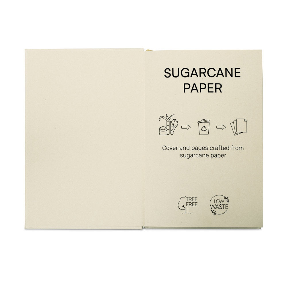 DICKINSON. A5-Notizbuch mit festem Einband, hergestellt aus Zuckerrohrpapier (80 % zuckerrohr) mit linierten Seiten – zusätzliche Ansicht