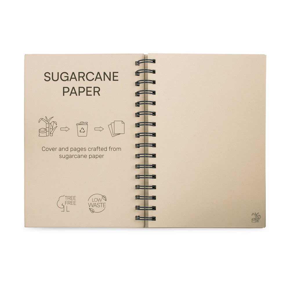PROUST. A5 Notizbuch mit Ringen, fester Einband, aus Zuckerrohrpapier (80% zuckerrohr) mit unbedruckte Seiten – zusätzliche Ansicht