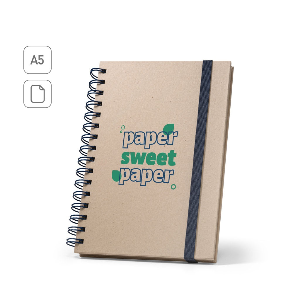 PROUST. A5 Notizbuch mit Ringen, fester Einband, aus Zuckerrohrpapier (80% zuckerrohr) mit unbedruckte Seiten