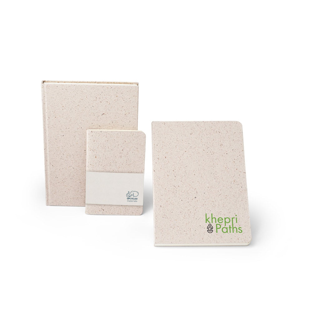 ORGANIC SEMI-RIGID. Notizbuch A5 mit semi-flexiblem Cover aus Elefantendung (80%) – zusätzliche Ansicht