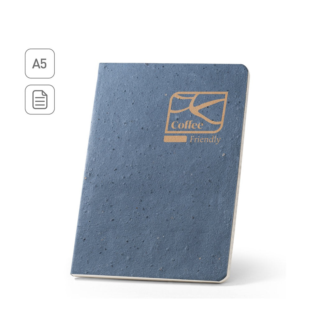 COFFEEPAD SEMI-RIGID. Notizbuch A5 mit semi-flexiblem Cover aus Kaffeeschalenverwertung (65%)