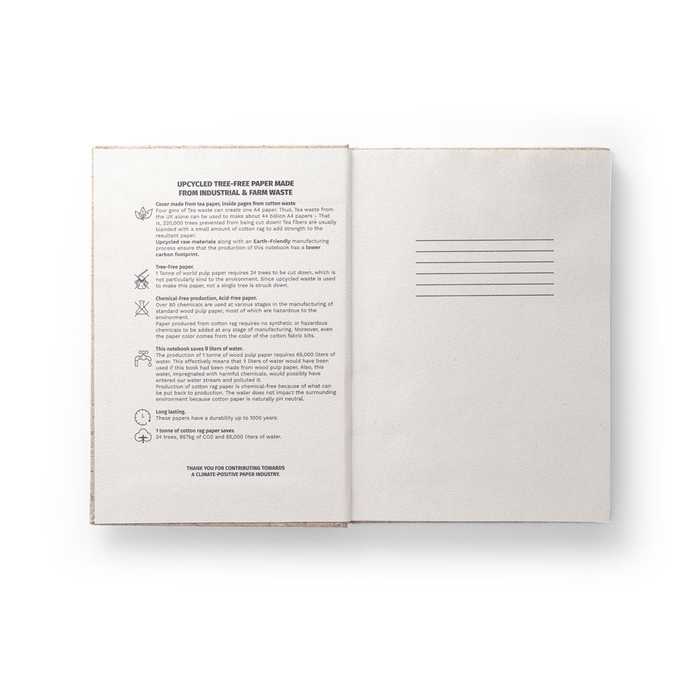 TEAPAD RIGID. Notizbuch A5 mit Hardcover aus Teeblattverwertung (65%) – zusätzliche Ansicht
