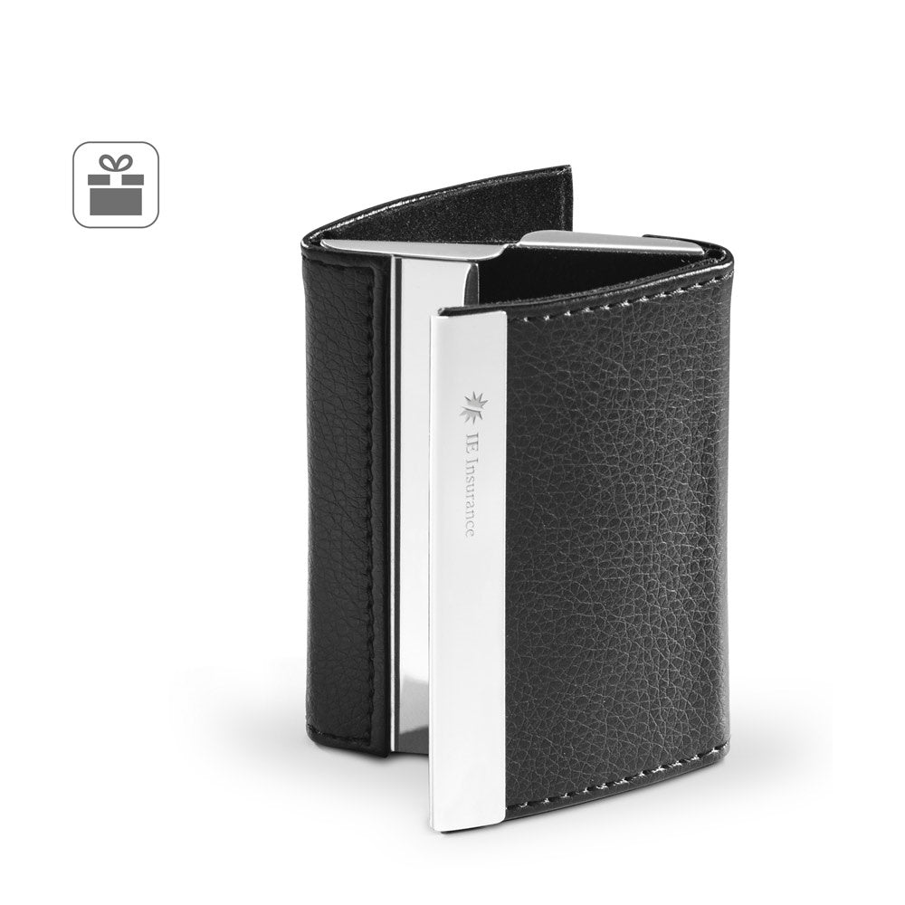 LONE. Doppelter Kartenhalter aus Metall und PU