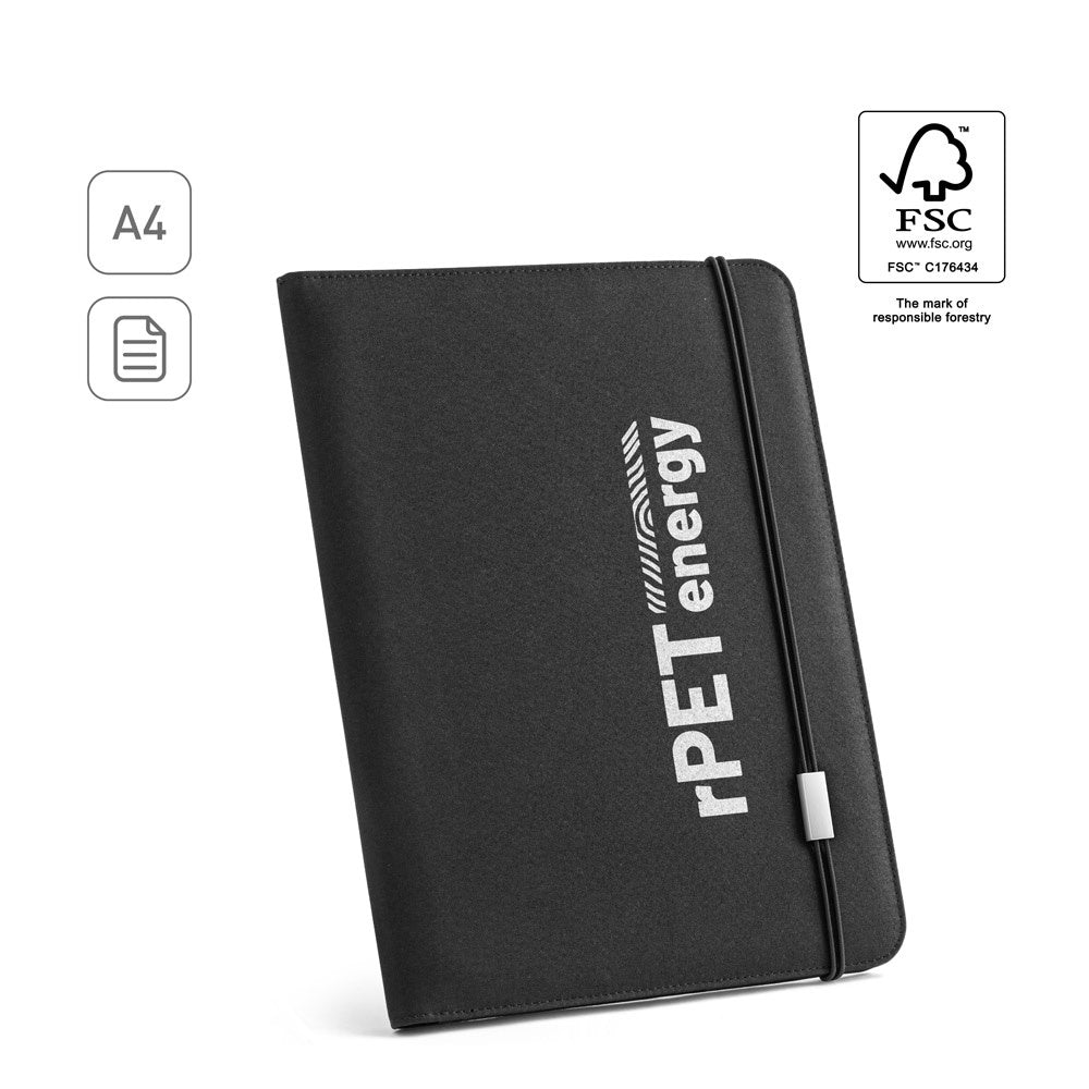 EMERGE FOLDER II. A4 Mappe aus recyceltem Polyester (100% rPET) 300D mit elastischem Verschluss