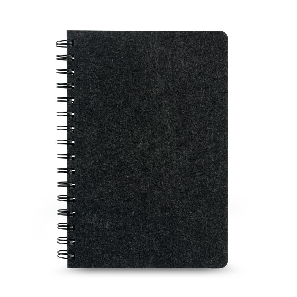 MISHIMA. A5-Ringbuch mit flexiblem Einband aus recyceltem Filz (100% rPET) mit linierten Seiten – zusätzliche Ansicht