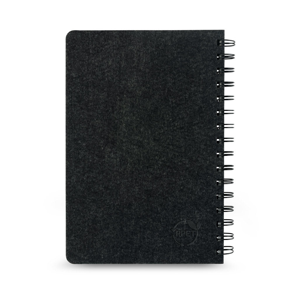 MISHIMA. A5-Ringbuch mit flexiblem Einband aus recyceltem Filz (100% rPET) mit linierten Seiten – zusätzliche Ansicht