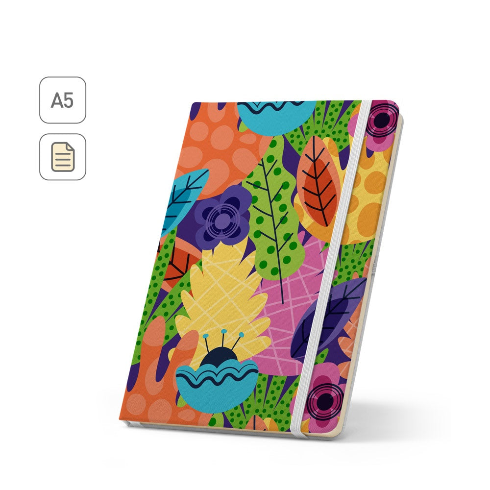 ANNE SUB. A5 Notizbuch aus recyceltem 300D-Polyester (100% rPET), ideal für die Sublimationspersonalisierung