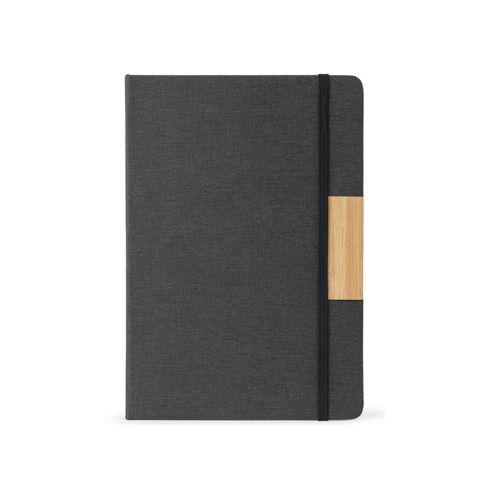 HOMERO. Set bestehend aus einem A5-Hardcover-Notizblock und einem Bambus-Kugelschreiber – zusätzliche Ansicht