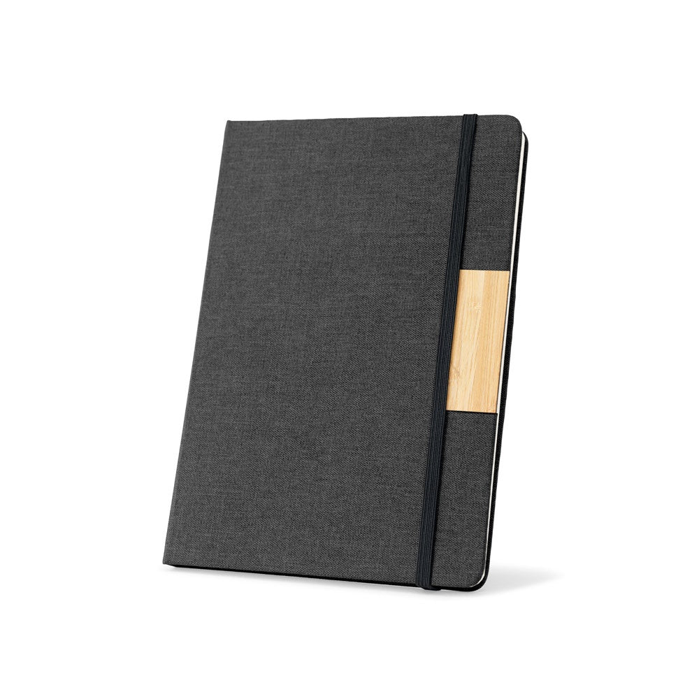 HOMERO. Set bestehend aus einem A5-Hardcover-Notizblock und einem Bambus-Kugelschreiber – zusätzliche Ansicht