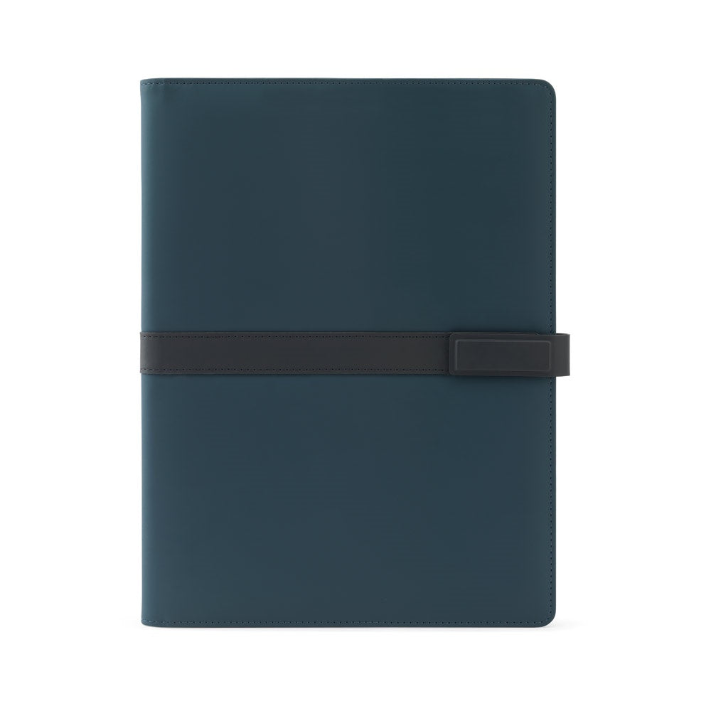 SANDERSON FOLDER. A4-Ordner aus PU (50% recycelt) mit Magnetverschluss und Notizblock mit linierten Seiten – zusätzliche Ansicht