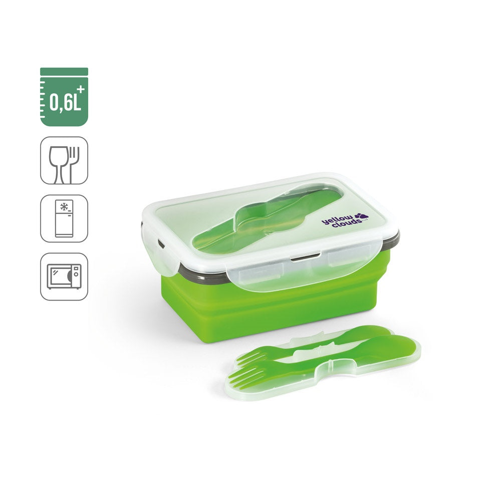 SAFFRON. Lunchbox. Faltbare hermetische Frischhaltebox aus Silikon und PP 640 mL
