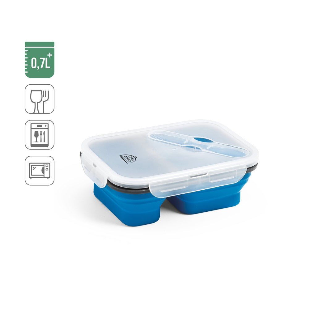 DILL. Faltbare hermetische Frischhaltebox aus Silikon und PP (480 und 760 mL)