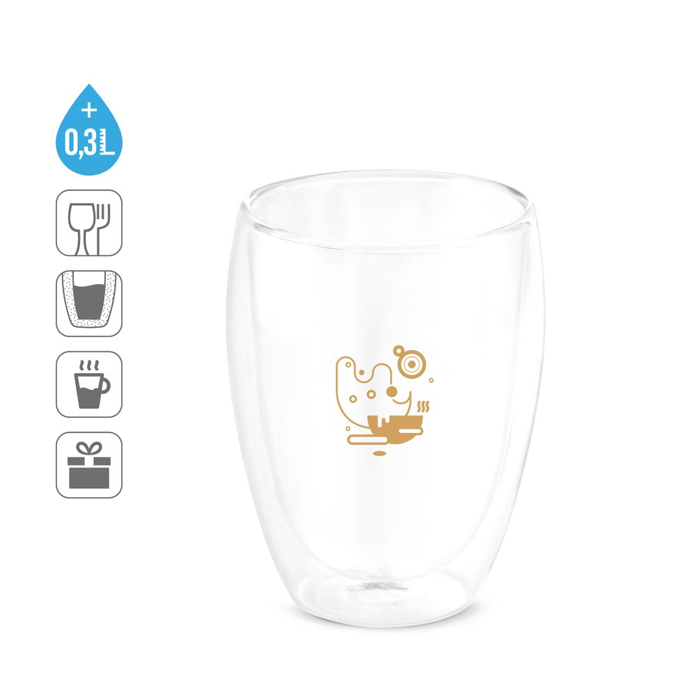 MACHIATO DUO. Set aus 2 Borosilikatglas bechern