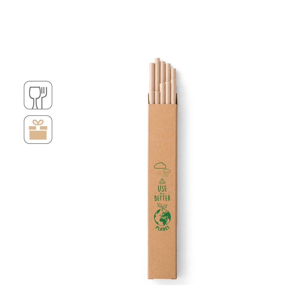 LAMONE. Strohhalm-Set aus Kraftpapier