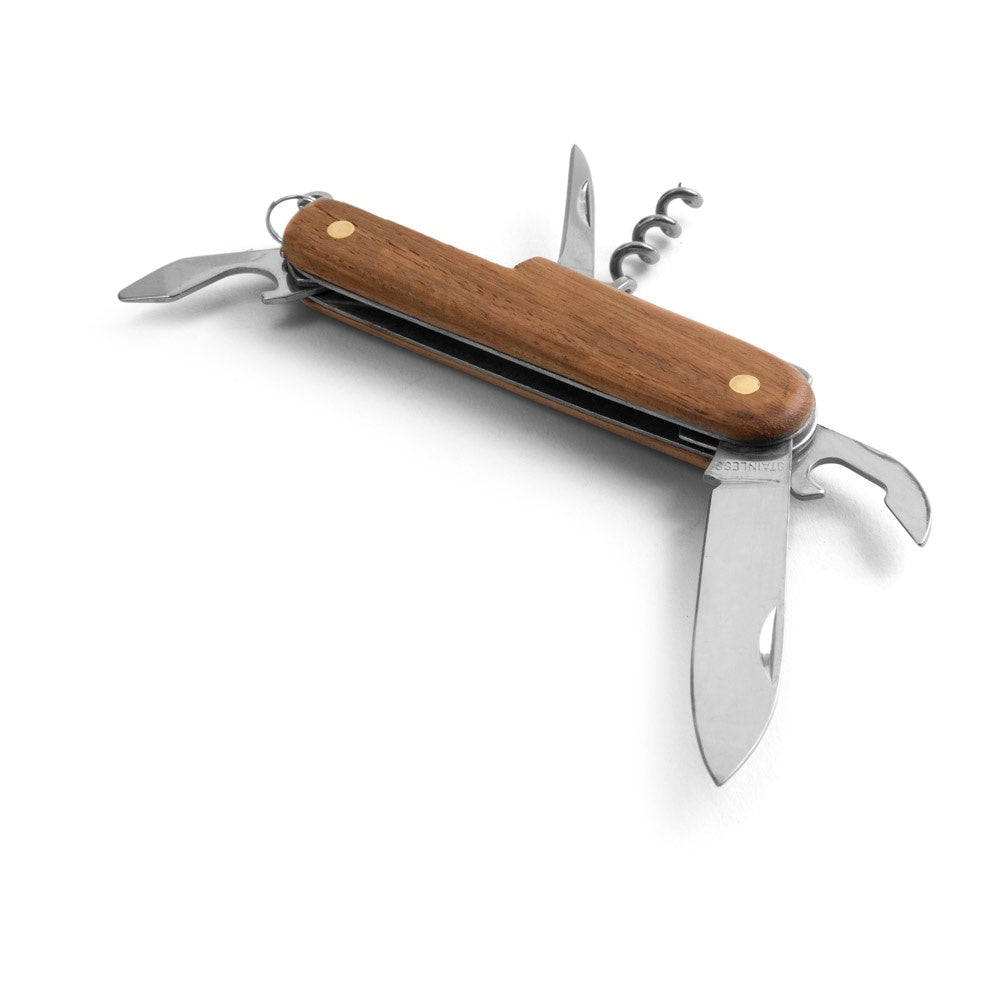 BELPIANO. Multifunktions-Taschenmesser aus Edelstahl und Holz – zusätzliche Ansicht