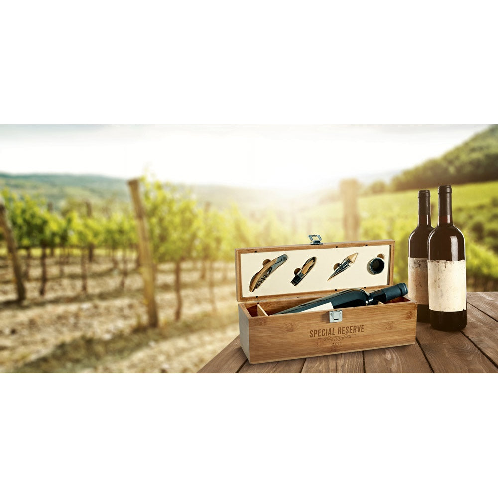 SYRAH. Weinkasten aus Bambus, ABS und Edelstahl – zusätzliche Ansicht