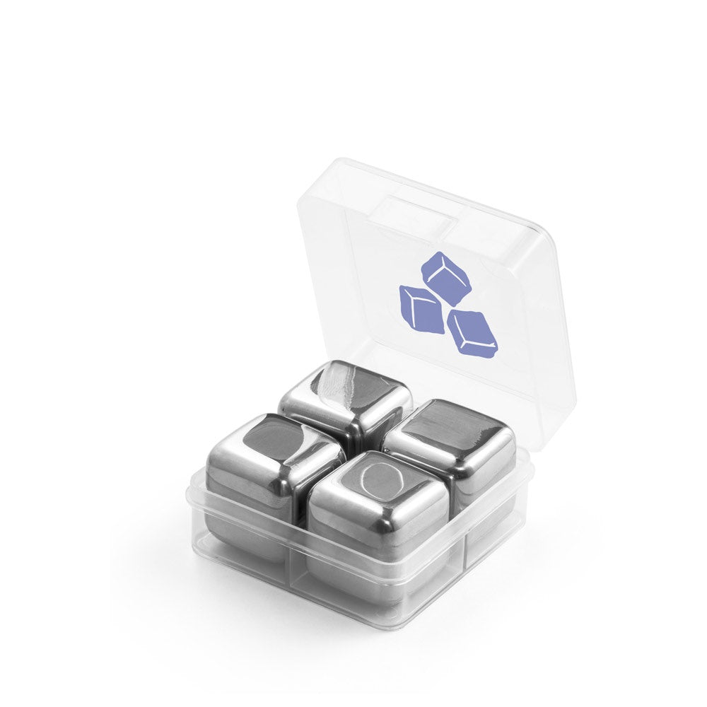 GLACIER. Set mit wiederverwendbaren Würfeln aus rostfreiem Stahl