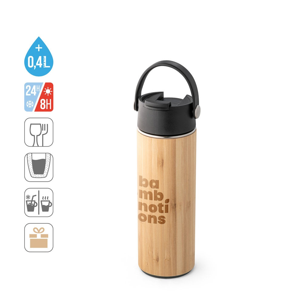 LAVER. Thermosflasche aus Bambus, Edelstahl und PP 440 ml