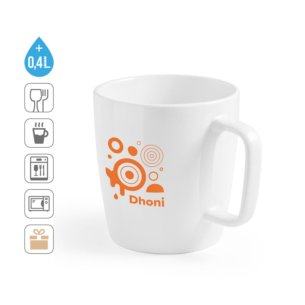 DHONI WHITE. Keramik-Becher 450 mL