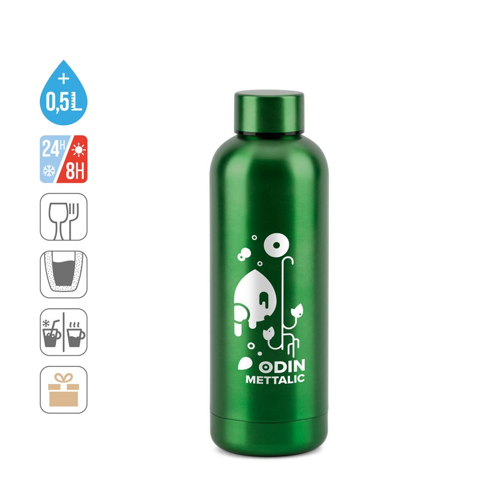 ODIN METTALIC. Flasche aus 90% recyceltem Edelstahl 550 mL