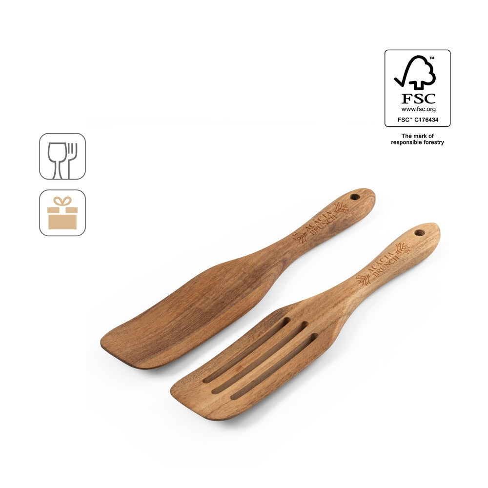 BATALI. Set aus zwei Besteckteilen aus Akazienholz