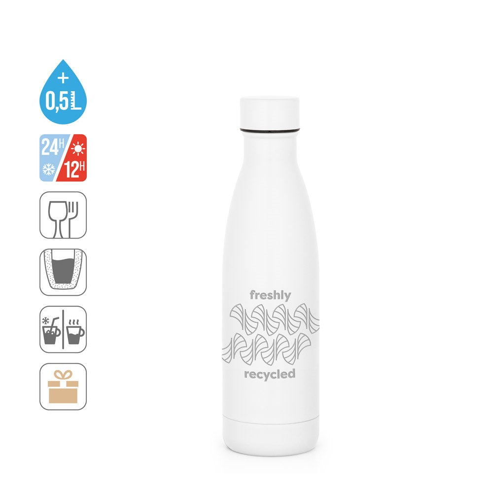 RE-BUFFON M. Thermosflasche aus 90% recyceltem Edelstahl 520 mL
