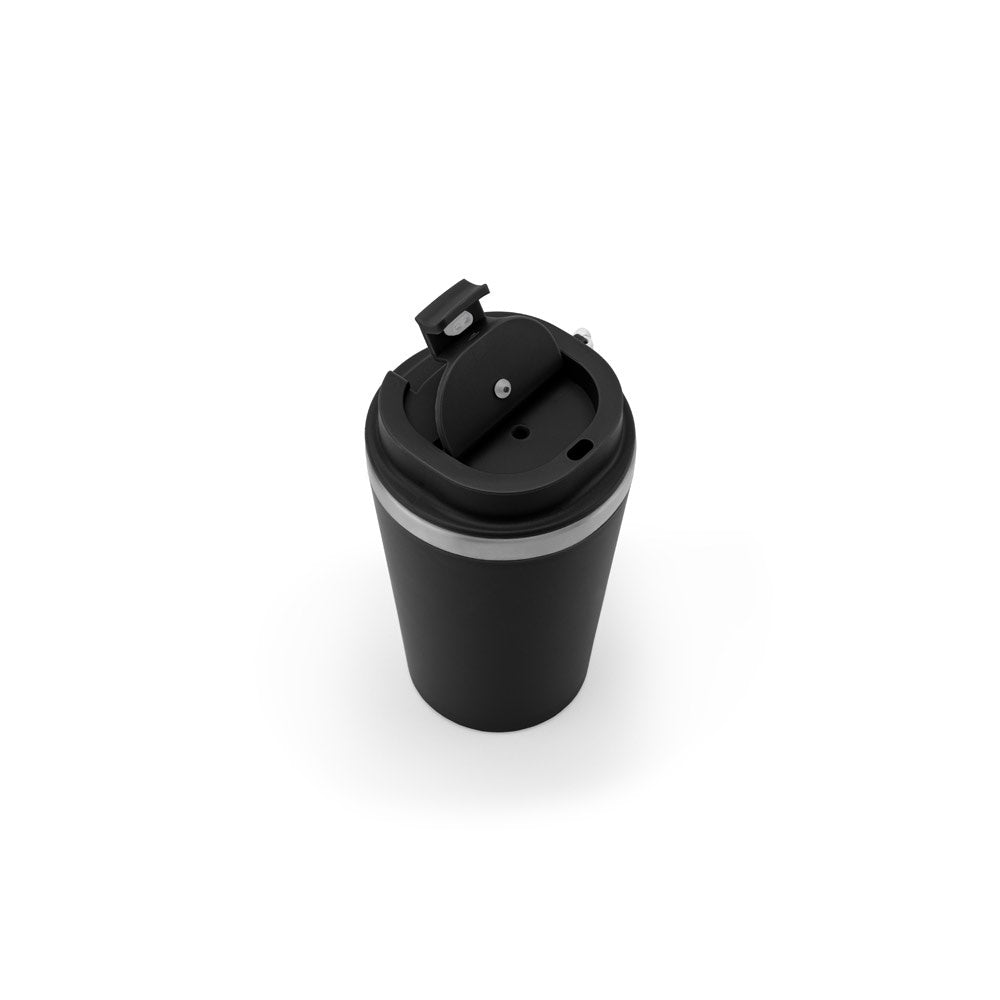 SPITZ. Reisebecher aus Edelstahl (90 % recycelt) und Außenwand aus PP mit matter Oberfläche 440 ml – zusätzliche Ansicht