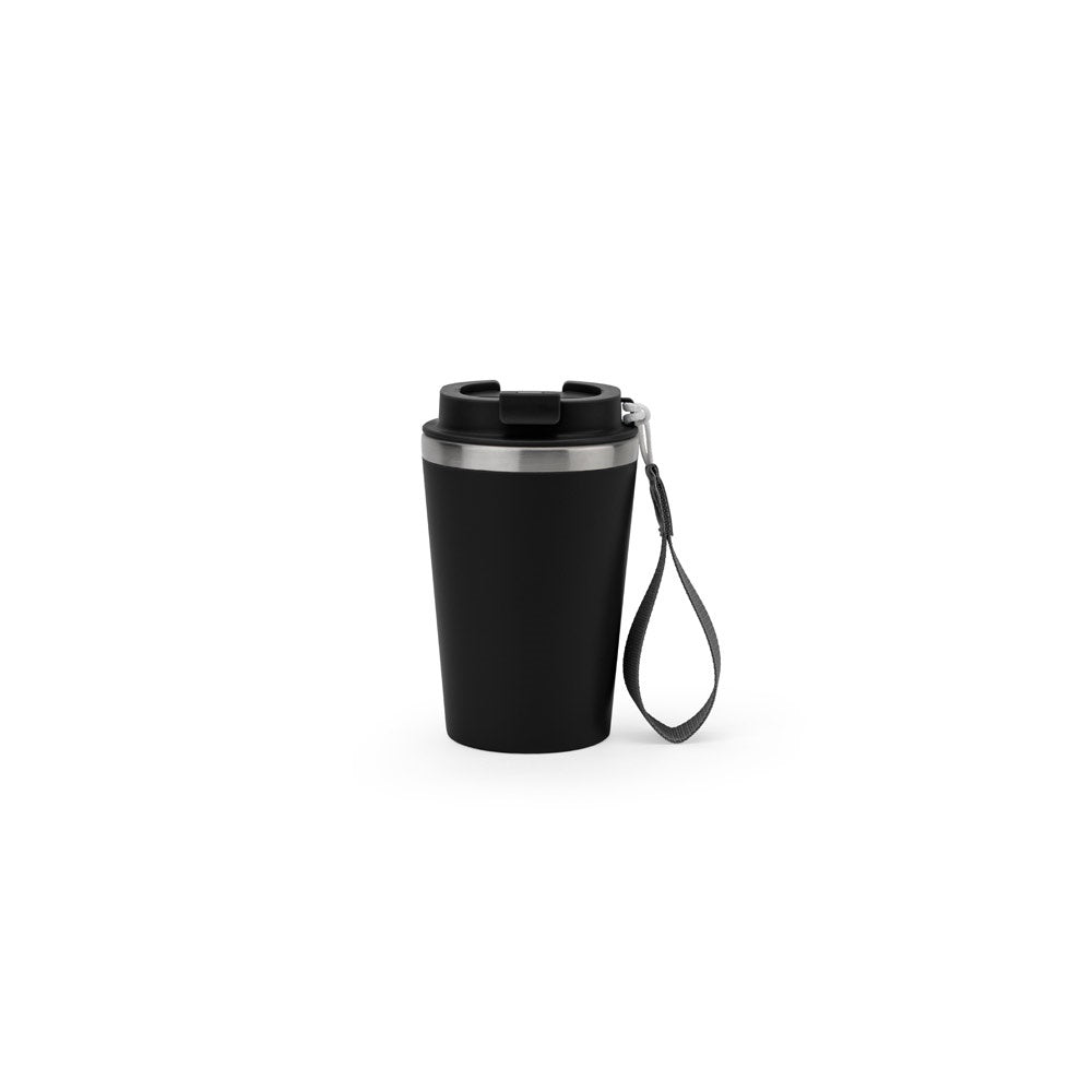SPITZ. Reisebecher aus Edelstahl (90 % recycelt) und Außenwand aus PP mit matter Oberfläche 440 ml – zusätzliche Ansicht