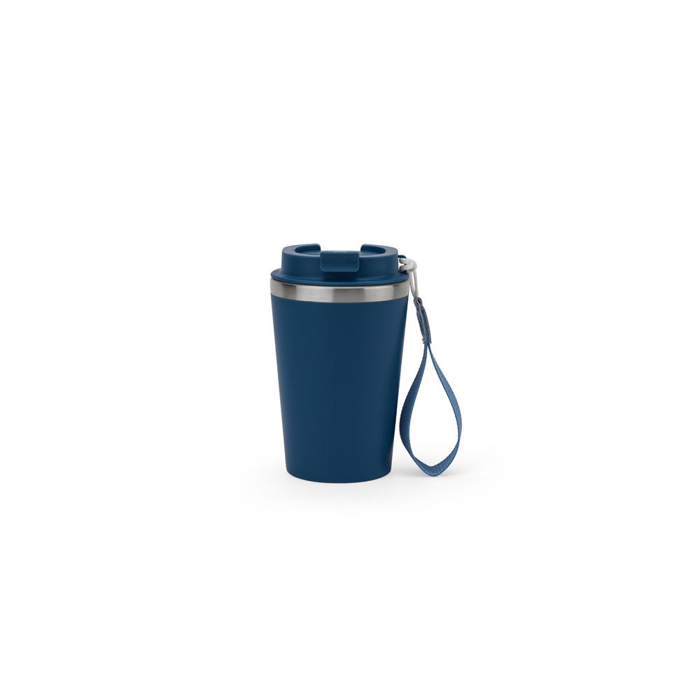 SPITZ. Reisebecher aus Edelstahl (90 % recycelt) und Außenwand aus PP mit matter Oberfläche 440 ml