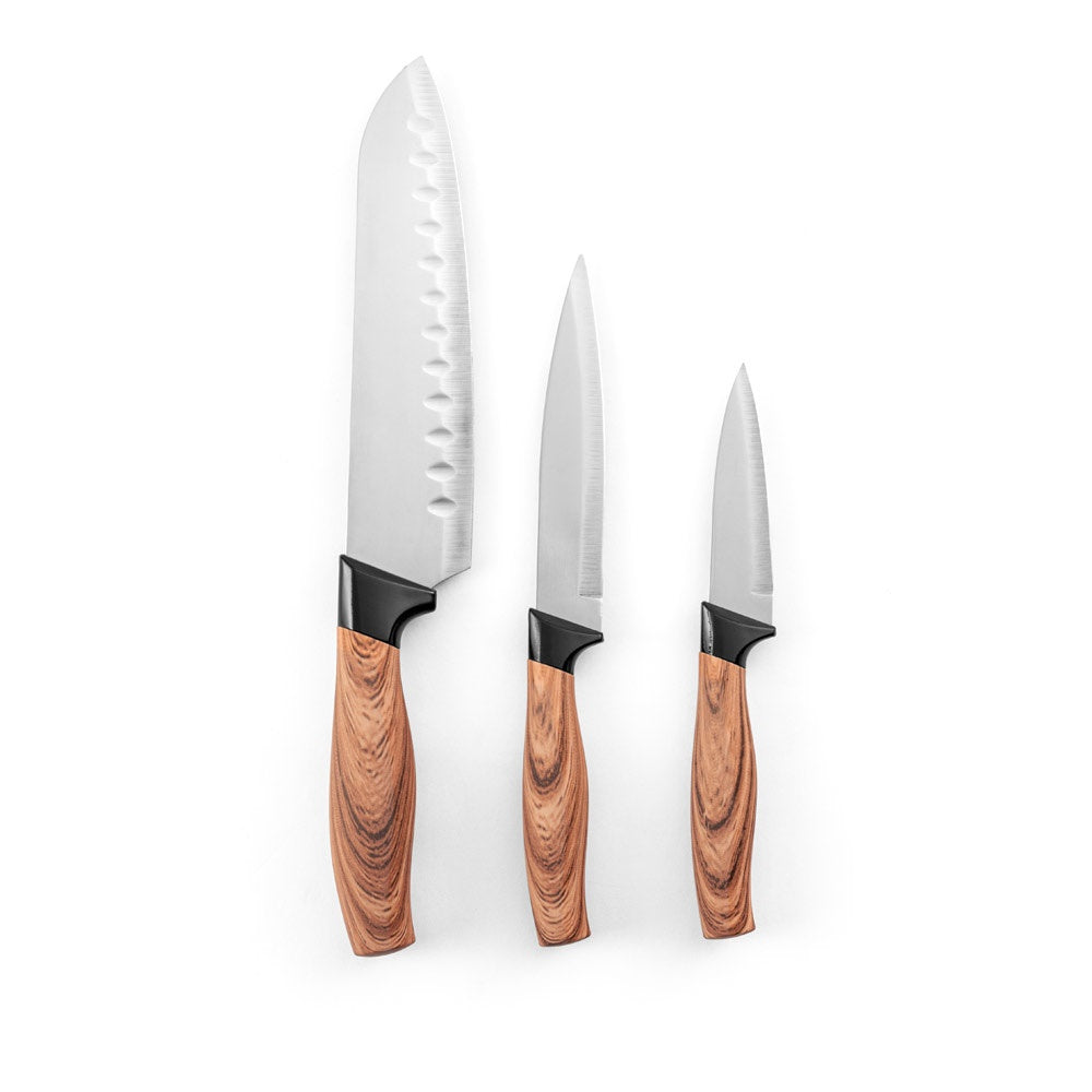 BAHARAT. Set aus 3 Küchenmessern mit Edelstahlklinge und ergonomischem Griff – zusätzliche Ansicht