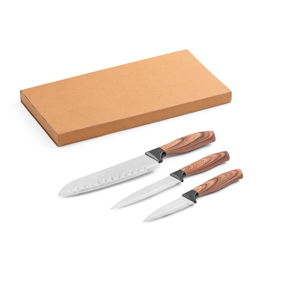 BAHARAT. Set aus 3 Küchenmessern mit Edelstahlklinge und ergonomischem Griff – zusätzliche Ansicht